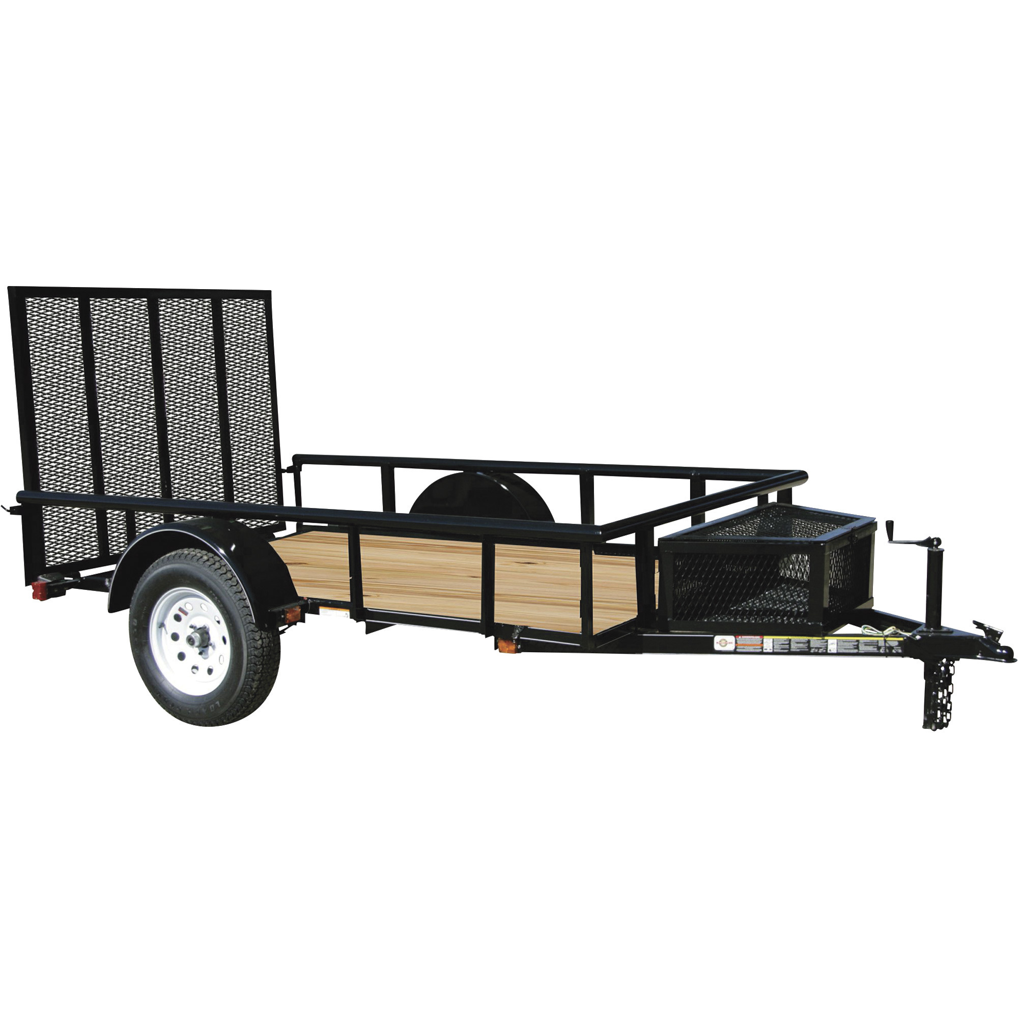 Carry-On Trailer 6 ft. x 12 ft. Wood Floor Utility Trailer with Rear Gate/Ramp and Cargo Box, 6X12GWPTLED